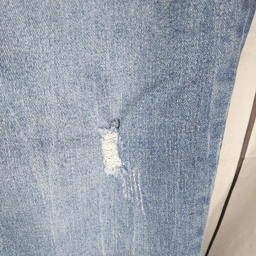 Nicole Miller Nomad Super High Rise Straight Blue Distressed Jeans - Picture 8 of 14